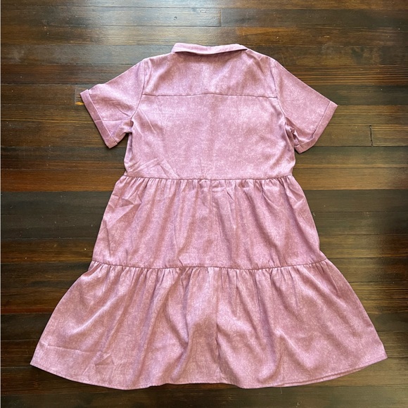 Purple Qed London Button Up Baby doll dress - Picture 6 of 9